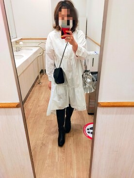 「coca（coca）（コカ）のアイテム（シャツワンピース）」を使った、Rさん（レディース・153cm）の春コーディネート