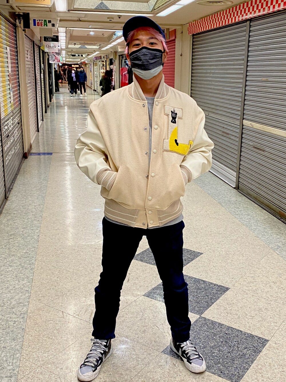 「KAPITAL、supreme、NIKE、sacai、DENHAM、休日スタイル」｜「Supreme のアイテム（キャップ、ブルー系）」を使った、mickbearriverさん（メンズ・171cm）の秋コーディネートの1枚目の写真