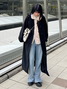 「ベスト」｜「アイテム（ステンカラーコート）」を使った、sor_aroomさん（レディース・160cm）の冬コーディネート