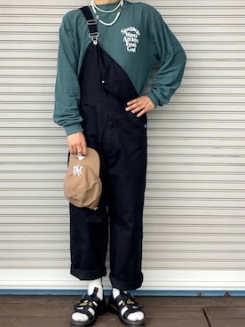 「CPCM（シーピーシーエム）のアイテム（オールインワン・サロペット）」を使った、JOTAROさん（メンズ・173cm）の秋コーディネート