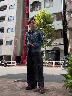 「アイテム（セットアップ）」を使った、記録さん（メンズ・163cm）の秋コーディネート