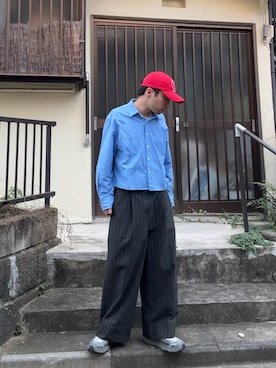 「アイテム（セットアップ）」を使った、記録さん（メンズ・163cm）の秋コーディネート