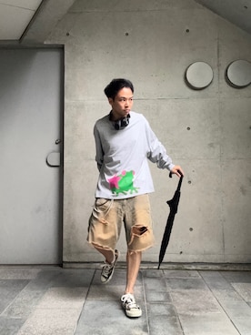 「アイテム（アクセサリー）」を使った、記録さん（メンズ・163cm）の秋コーディネート