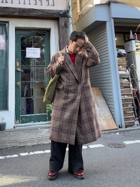 「アイテム（セットアップ）」を使った、記録さん（メンズ・163cm）の秋コーディネート