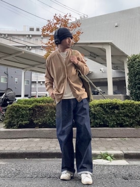「アイテム（ヘッドフォン/イヤホン）」を使った、記録さん（メンズ・163cm）の秋コーディネート