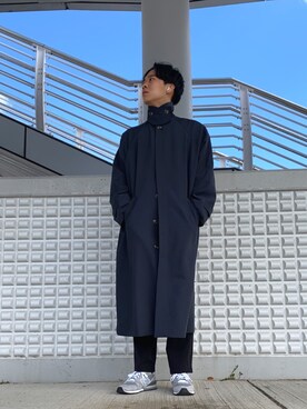 「epnok（エプノック）のアイテム（ステンカラーコート）」を使った、mugimugiさん（メンズ・175cm）の秋コーディネート