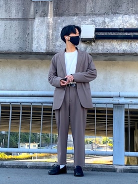 「EMMA  CLOTHES」｜「アイテム（セットアップ）」を使った、mugimugiさん（メンズ・175cm）の秋コーディネート