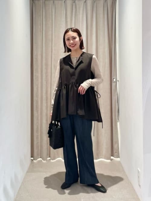 size SHORT/TALLあり］ニーハイフレアパンツ デニム 2 ストレッチ