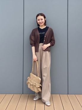 「アイテム（トップス）」を使った、松岡（matsuoka）さん（レディース・158cm）の夏コーディネート