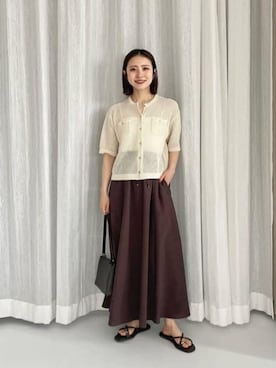 「green label relaxing（グリーンレーベルリラクシング）のアイテム」を使った、松岡（matsuoka）さん（レディース・158cm）の春コーディネート