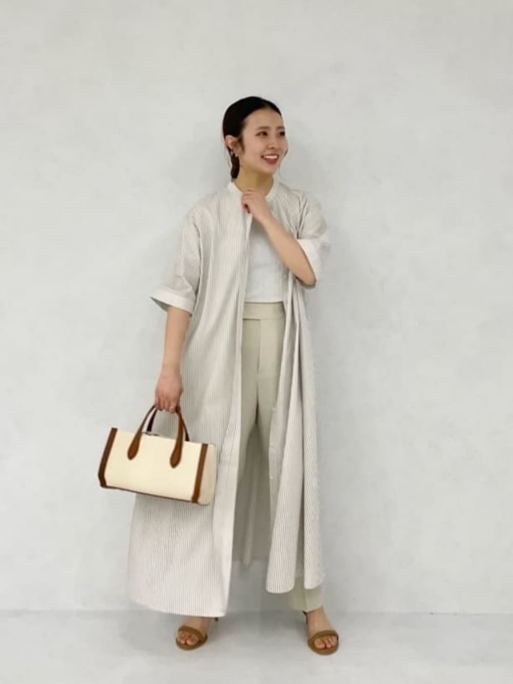 グリーンレーベルリラクシング タック フレア ワンピース シャツ