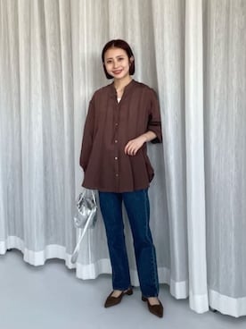 「green label relaxing（グリーンレーベルリラクシング）のアイテム（パンプス）」を使った、松岡（matsuoka）さん（レディース・158cm）の秋コーディネート