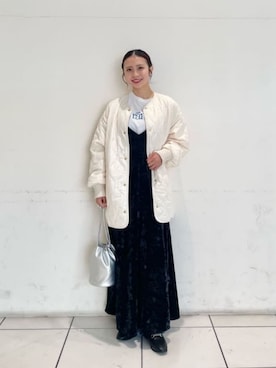 「green label relaxing（グリーンレーベルリラクシング）のアイテム（ブルゾン）」を使った、松岡（matsuoka）さん（レディース・158cm）の秋コーディネート