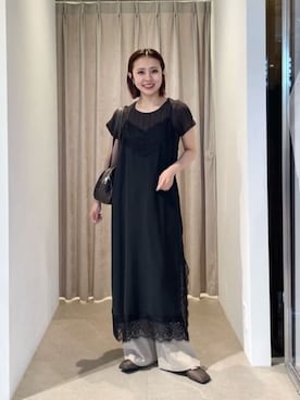 「green label relaxing（グリーンレーベルリラクシング）のアイテム（Tシャツ/カットソー）」を使った、松岡（matsuoka）さん（レディース・158cm）の夏コーディネート