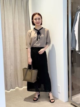 「green label relaxing（グリーンレーベルリラクシング）のアイテム（ショルダーバッグ）」を使った、松岡（matsuoka）さん（レディース・158cm）の秋コーディネート