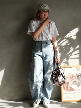 「BRIXTON（ブリクストン）のアイテム」を使った、muuさん（レディース・155cm）の夏コーディネート