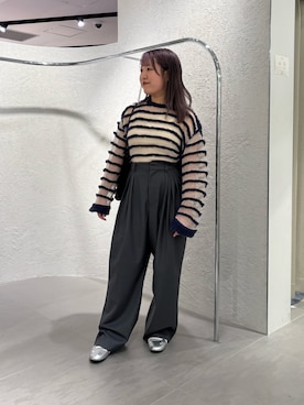 「骨格ストレート」｜「KBF（ケイビーエフ）のアイテム（ニット/セーター）」を使った、miraiさん（レディース・152cm）の秋コーディネート