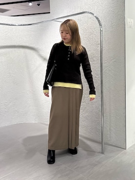 「骨格ストレート」｜「KBF（ケイビーエフ）のアイテム（ニット/セーター）」を使った、miraiさん（レディース・152cm）の秋コーディネート