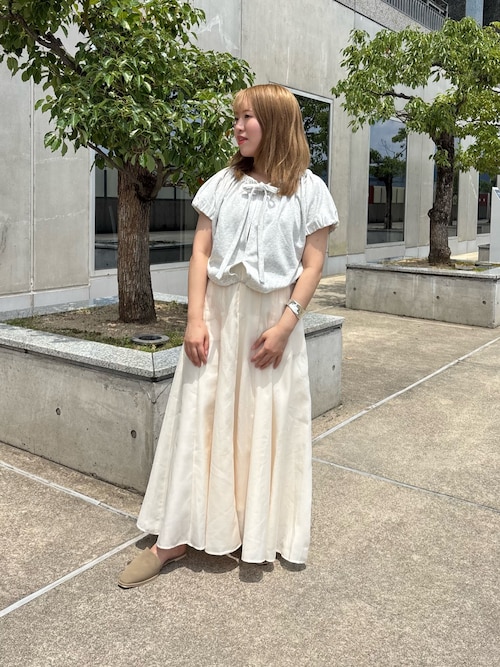 美品　異素材　リボン　ギャザー　スウェット　カットソー セール】リボンギャザースウェット（スウェット）｜KBF