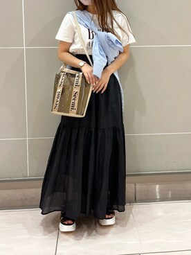 「one after another NICE CLAUP（ワンアフターアナザーナイスクラップ）のスニーカー底グルカサンダル（サンダル）」を使った、ayakaさん（レディース・150cm）の夏コーディネート