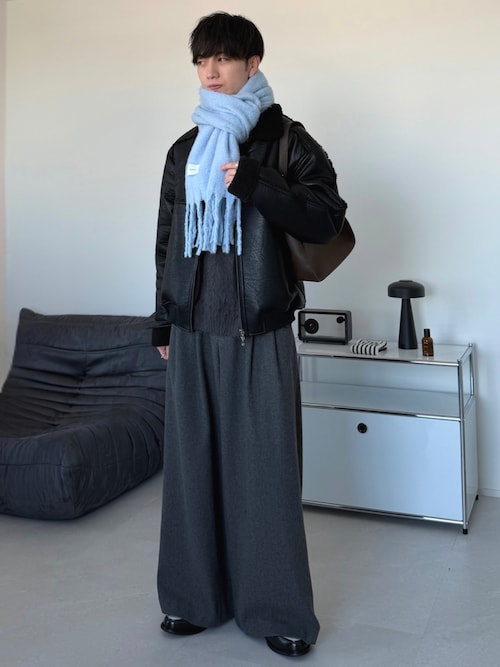 LUENNA】TR 2-Tuck Wide Straight Slacks / TRツータックワイド