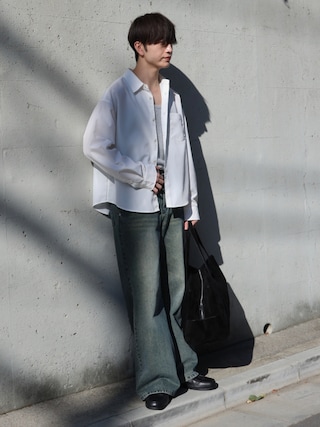 「LUENNA(ルエナ)の【LUENNA】Compact Regular Collar Long Sleeve Shirt / コンパクトレギュラーカラー長袖シャツ(シャツ/ブラウス)」を使った、るいさん(メンズ・179cm)の秋コーディネート