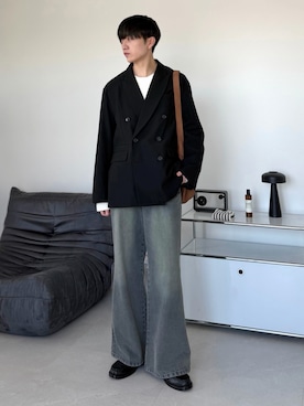 「アイテム（テーラードジャケット）」を使った、るいさん（メンズ・179cm）の秋コーディネート