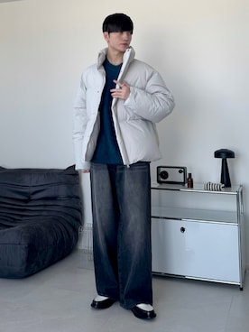 「アイテム（ダウンジャケット/コート）」を使った、るいさん（メンズ・179cm）の秋コーディネート