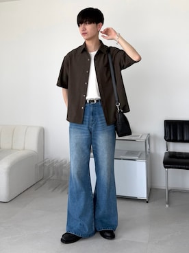 「LUENNA（ルエナ）の【LUENNA】2Way Shoulder Bag / 2WAYショルダーバッグ（ハンドバッグ対応）（ショルダーバッグ、ブラック系）」を使った、るいさん（メンズ・179cm）の春コーディネート