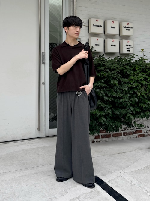 【LUENNA】 Skipper Knit Polo Shirt / スキッパー ニットポロシャツ