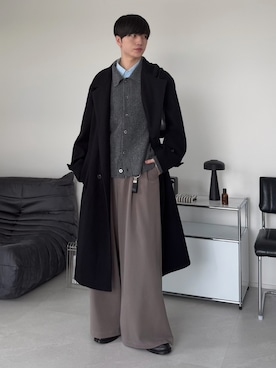 「アイテム（スラックス）」を使った、るいさん（メンズ・179cm）の冬コーディネート