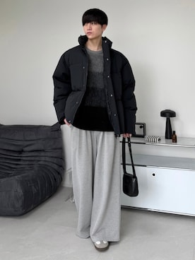 「アイテム（スウェットパンツ）」を使った、るいさん（メンズ・179cm）の冬コーディネート