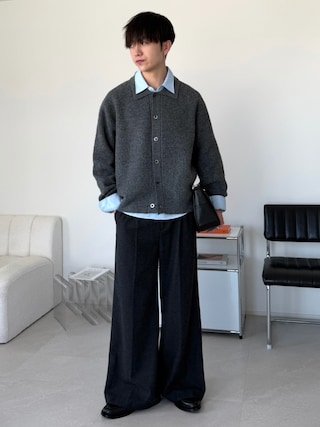 「LUENNA(ルエナ)の【LUENNA】 Semi Flare Slacks /セミフレア スラックス(セットアップ対応)(スラックス)」を使った、るいさん(メンズ・179cm)の秋コーディネート