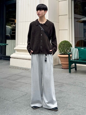 「アイテム（スウェットパンツ）」を使った、るいさん（メンズ・179cm）の秋コーディネート