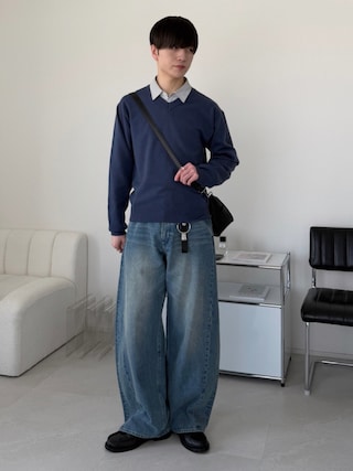 「LUENNA(ルエナ)の【LUENNA】Vintage Curve Denim Pants / ヴィンテージ カーブデニムパンツ(デニムパンツ)」を使った、るいさん(メンズ・179cm)の春コーディネート