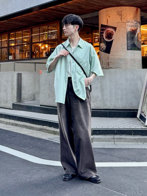 【LUENNA】Short Sleeve Regular Collar Shirt / 半袖レギュラーカラーシャツ