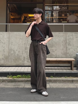 「アイテム（ポロシャツ）」を使った、るいさん（メンズ・179cm）の夏コーディネート