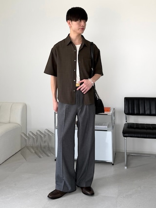 「LUENNA（ルエナ）の【LUENNA】Cool Touch Two-Tuck Slacks / クールタッチツータックスラックス（吸水速乾・UVカット・イージーケア）（スラックス）」を使った、るいさん（メンズ・179cm）の夏コーディネート