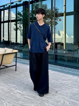 「アイテム（スラックス）」を使った、るいさん（メンズ・179cm）の夏コーディネート