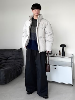 「LUENNA（ルエナ）の【LUENNA】Wide Straight Chino Pants / ワイドストレートチノパンツ（チノパンツ）」を使った、るいさん（メンズ・179cm）の冬コーディネート