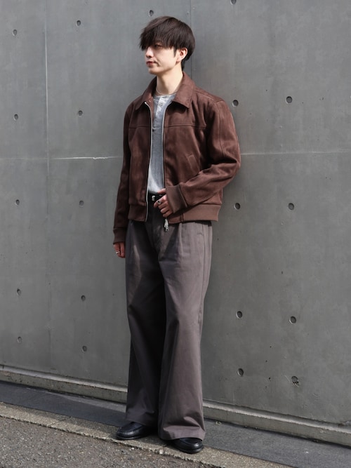 「LUENNA(ルエナ)の【LUENNA】2-Way Boa Collar Blouson / 2WAY 襟ボアブルゾン(ブルゾン)」を使った、るいさん(メンズ・179cm)の秋コーディネート
