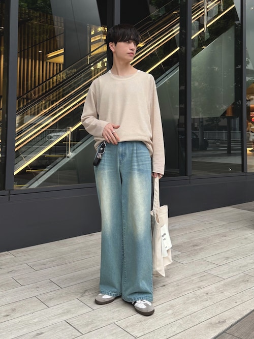 【Chikashitsu +】see-through long sleeve knit