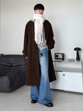 「アイテム（チェスターコート）」を使った、るいさん（メンズ・179cm）の秋コーディネート