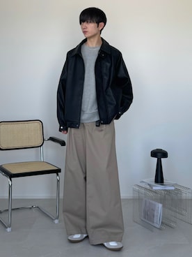 「アイテム（チノパンツ）」を使った、るいさん（メンズ・179cm）の秋コーディネート