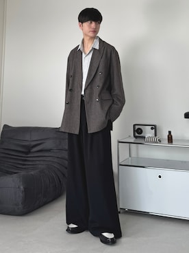 「アイテム（テーラードジャケット）」を使った、るいさん（メンズ・179cm・20代）の秋コーディネート