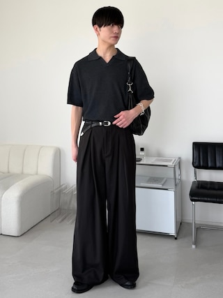 「LUENNA（ルエナ）の【LUENNA】Cross-Tuck Slacks / クロスタックスラックス（スラックス）」を使った、るいさん（メンズ・179cm）の春コーディネート