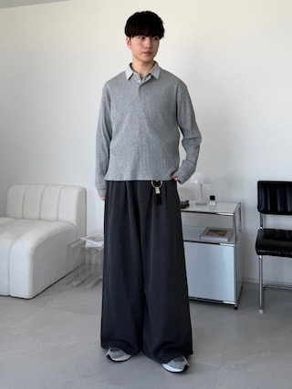 「LUENNA（ルエナ）の【LUENNA】2-Tuck Wide Sweat Pants / 2タックワイドスウェットパンツ（スウェットパンツ）」を使った、るいさん（メンズ・179cm）の春コーディネート
