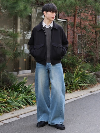 「LUENNA(ルエナ)の【LUENNA】Minimal Short Blouson / ミニマル ショートブルゾン(ブルゾン)」を使った、るいさん(メンズ・179cm)の秋コーディネート