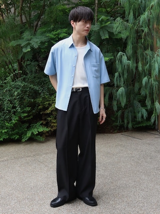 「LUENNA(ルエナ)の【LUENNA】Cool Touch Two-Tuck Slacks / クールタッチツータックスラックス(吸水速乾・UVカット・イージーケア)(スラックス)」を使った、るいさん(メンズ・179cm)の夏コーディネート