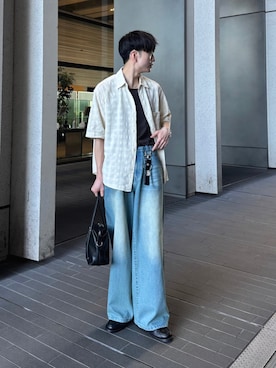 「アイテム（ボストンバッグ）」を使った、るいさん（メンズ・179cm）の夏コーディネート